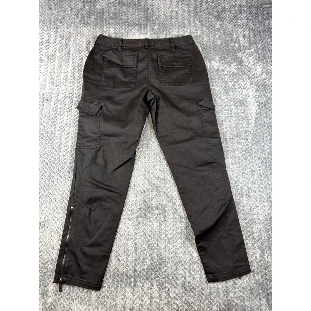 Kenneth Cole Ankles Pants Womens 2P Black Cotton‎ Mid Rise Cargo Zipper Utility